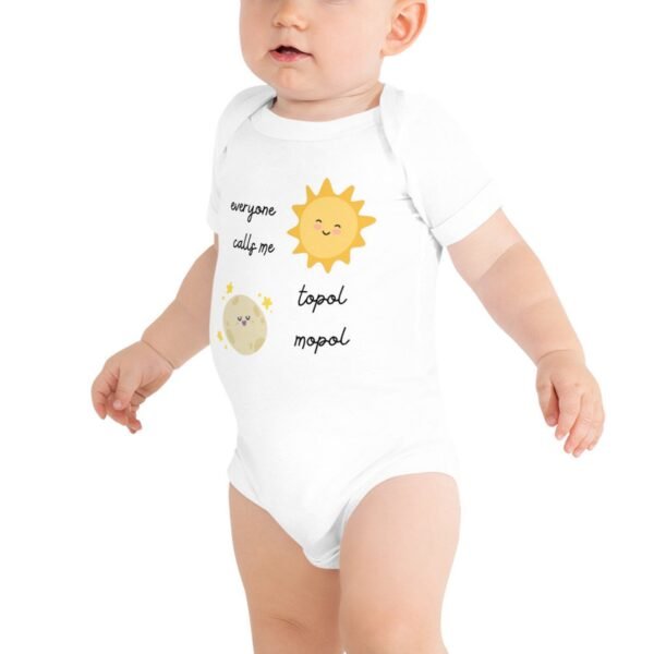 Unisex Farsi Persian Topol Mopol Cute Baby short sleeve one piece