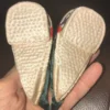 Gorgeous Silk Vintage Green Hand-sewn Turkish or Persian Baby Booties Slippers