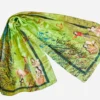Spring Came Rumi Persian Nastaligh Poem Calligraphy Green Shawl Scarf Handkerchief Hijab With Qajar figures