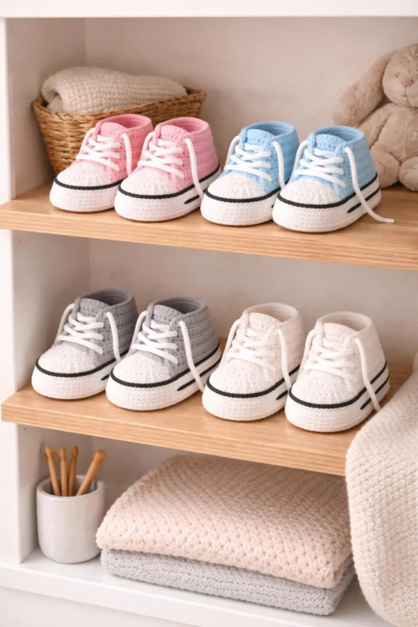 Crochet Baby Converse Sneakers Pattern: Newborn to 9 Months (PDF)