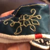 Gorgeous Silk Vintage Green Hand-sewn Turkish or Persian Baby Booties Slippers