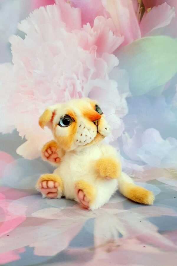 Leo the Kitten Persian cat yellow kitty OOAK - cute art doll kitten - *AVAILABLE*