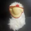Vintage Walmart Persian White Cat 9" Plush Wearing Straw Hat Red Satin Neck Bow
