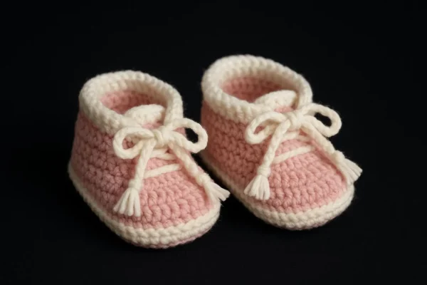 Handmade Crochet Baby Booties | Turquoise & White, Newborn Gift