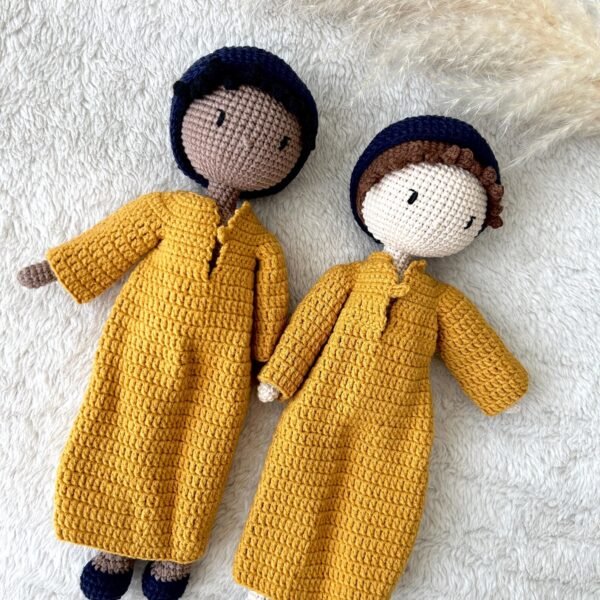 Handmade Muslim Baby Amigurumi Doll: Organic Cotton Ramadan Gift