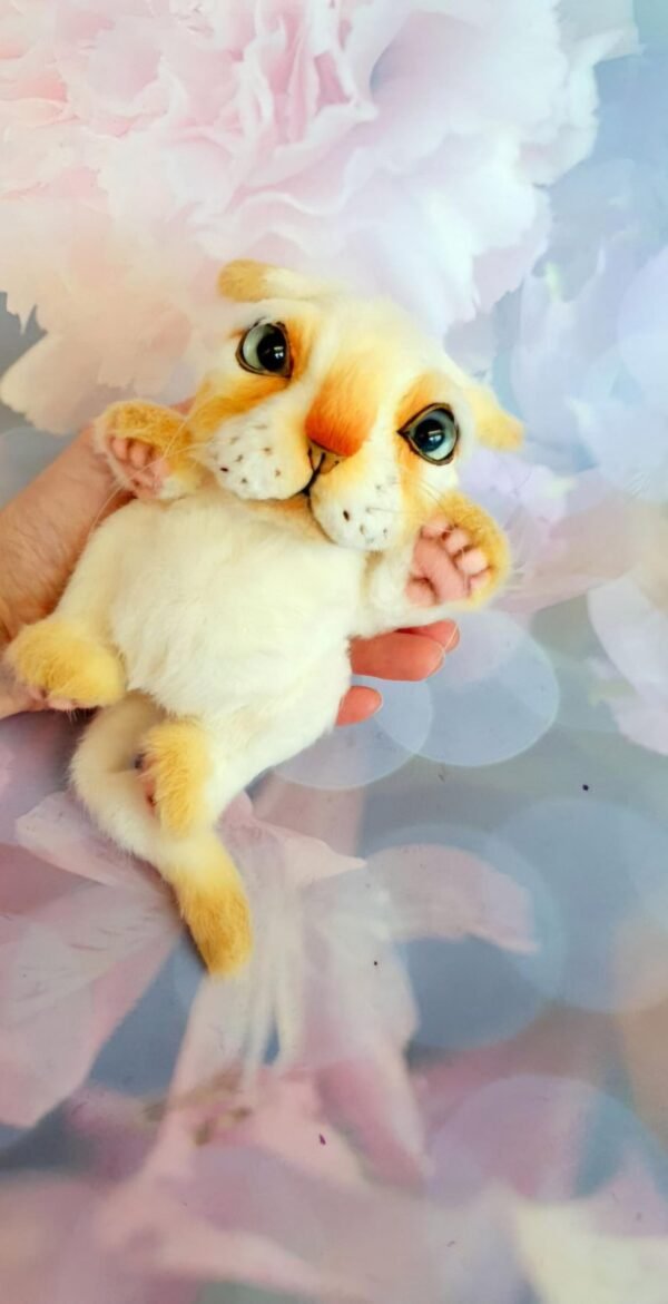 Leo the Kitten Persian cat yellow kitty OOAK - cute art doll kitten - *AVAILABLE*