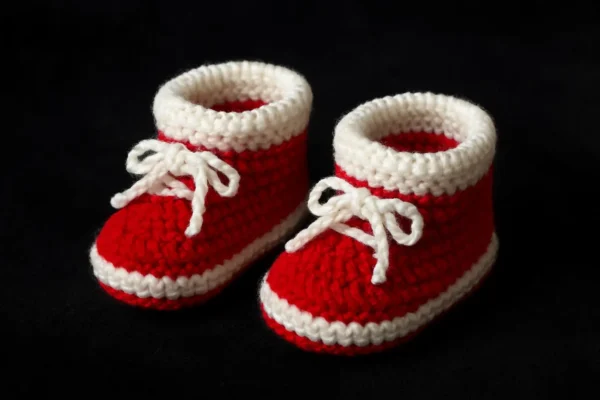 Handmade Crochet Baby Booties | Turquoise & White, Newborn Gift