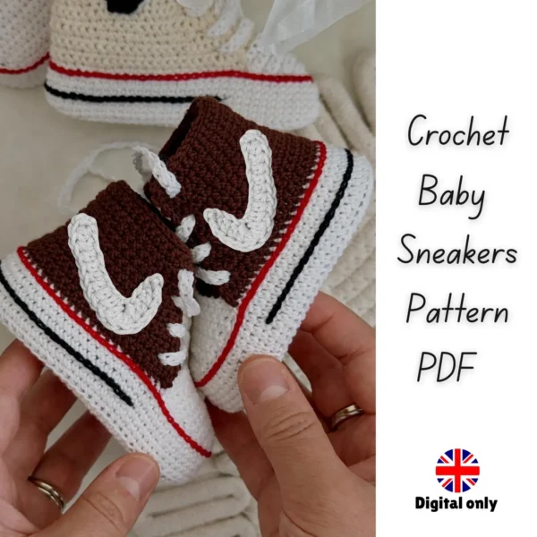 Crochet Baby Converse Sneakers Pattern: Newborn to 9 Months (PDF)